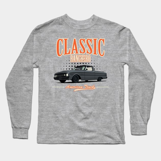 Classic American Truck Ranchero Long Sleeve T-Shirt by masjestudio